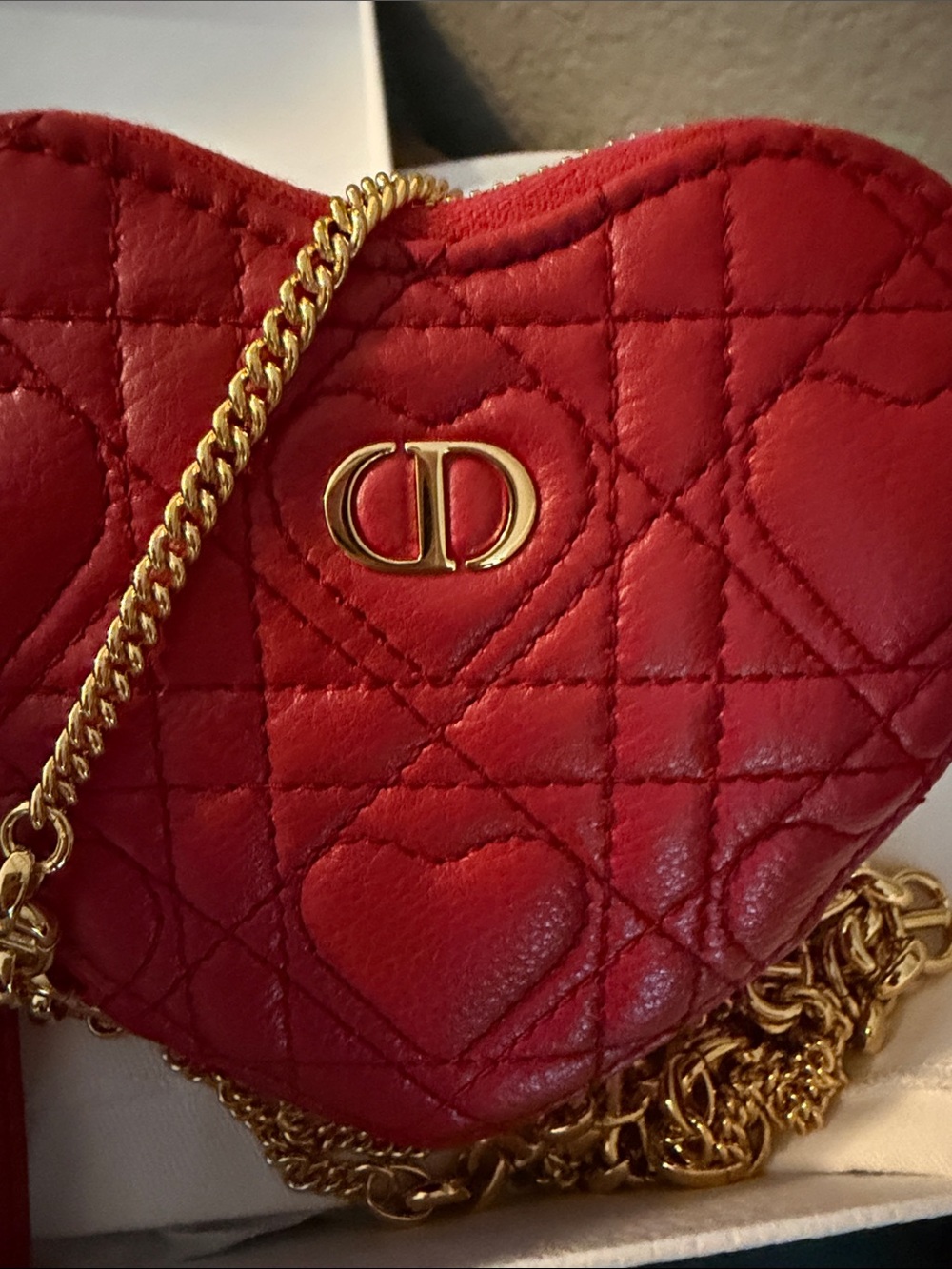 DIOR AMOUR CARO HEART POUCH WITH CHAIN - Picture 10 of 12
